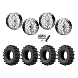 EFX MotoSlayer 35x9.5-24 Tires on KG1 Forged KU014 Trident Polished Wheels