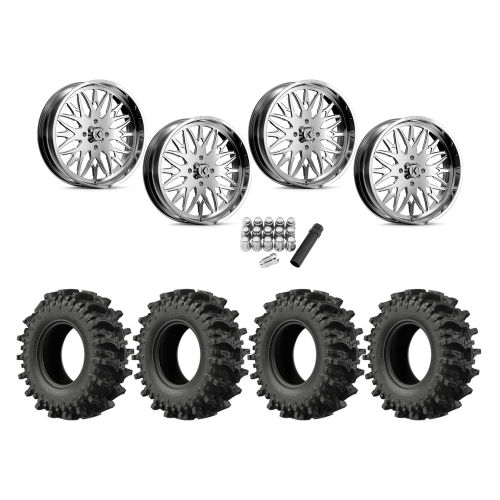 EFX MotoSlayer 40x10.5-24 Tires on KG1 Forged KU014 Trident Polished Wheels