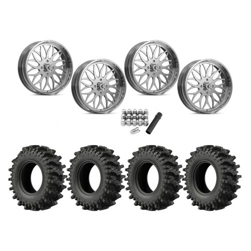 EFX MotoSlayer 37x10.5-24 Tires on KG1 Forged KU022 Galactic Polished Wheels