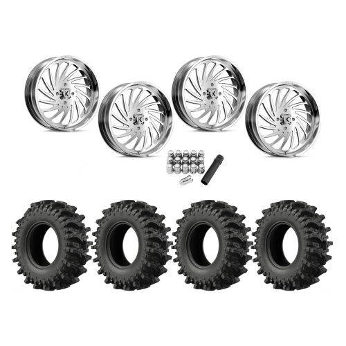 EFX MotoSlayer 35x9.5-24 Tires on KG1 Forged KU023 Bender Polished Wheels