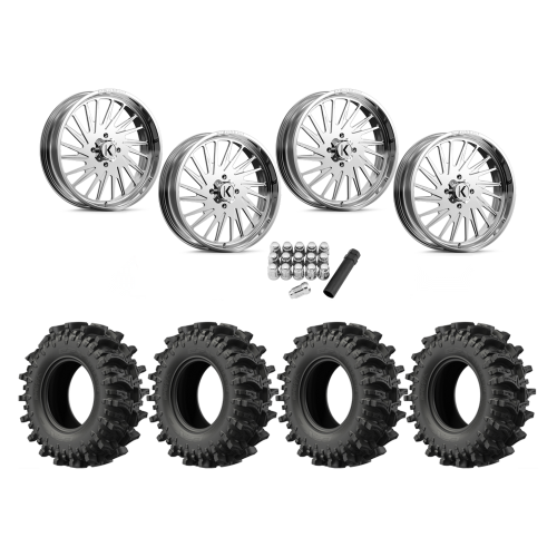 EFX MotoSlayer 37x10.5-24 Tires on KG1 Forged KU038 Javelin Polished Wheels