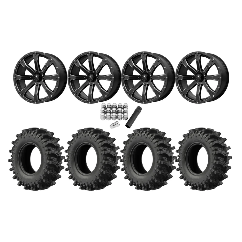 EFX MotoSlayer 28x9.5-14 Tires on MSA M42 Bounty Wheels, complete kit