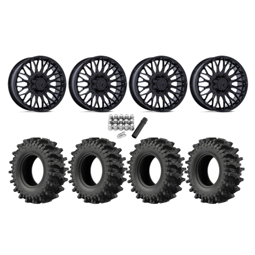 EFX MotoSlayer 33x9.5-20 Tires on MSA M50 Clubber Gloss Black Wheels