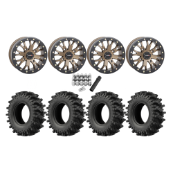 EFX MotoSlayer 28x9.5-14 Tires on SB-4 Bronze Beadlock Wheels
