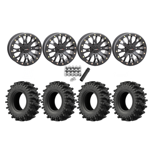 EFX MotoSlayer 28x9.5-14 Tires on ST-3 Matte Black Wheels