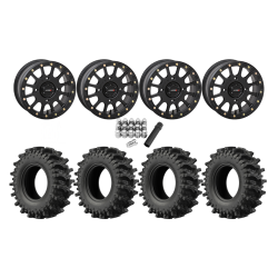 EFX MotoSlayer 28x9.5-14 Tires on SB-5 Matte Black Beadlock Wheels