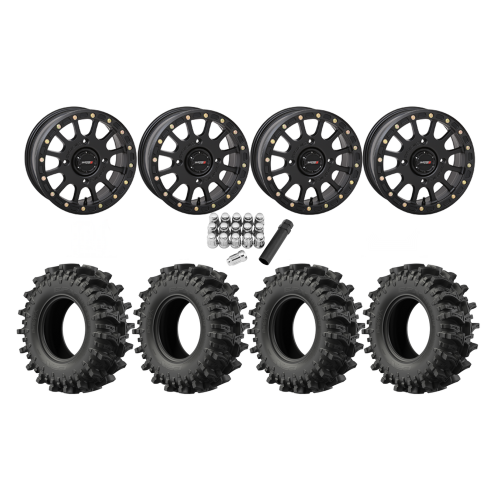 EFX MotoSlayer 30x9.5-14 Tires on SB-5 Matte Black Beadlock Wheels