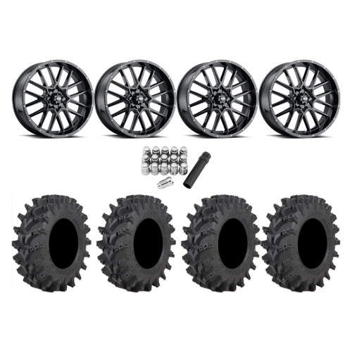 STI Outback Max 33x9-20 Tires on ITP Hurricane Gloss Black Wheels