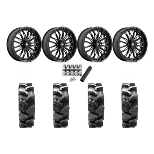 Quadboss QBT680 33x9.5-18 Tires on Fuel Arc Gloss Black Milled Wheels