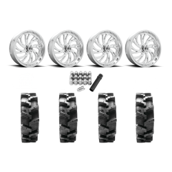 Quadboss QBT680 38x9.5-20 Tires on Fuel Kompressor Polished Wheels Quadboss QBT680 38x9.5-20 Tires on Fuel Kompressor Polished Wheels