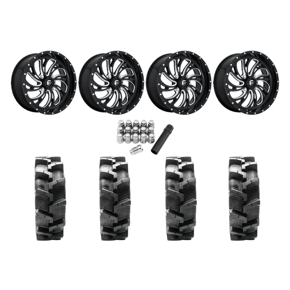 Quadboss QBT680 33x9.5-18 Tires on Fuel Kompressor Wheels, complete kit