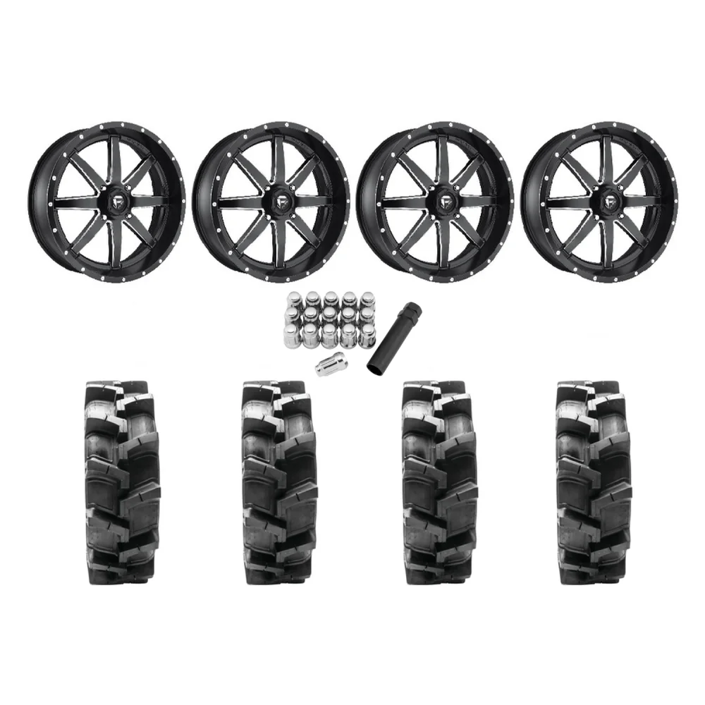Quadboss QBT680 40x9.5-20 Tires on Fuel Maverick Wheels, complete kit