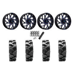 Quadboss QBT680 33x9.5-18 Tires on Fuel Runner Candy Blue Wheels Quadboss QBT680 33x9.5-18 Tires on Fuel Runner Candy Blue Wheels