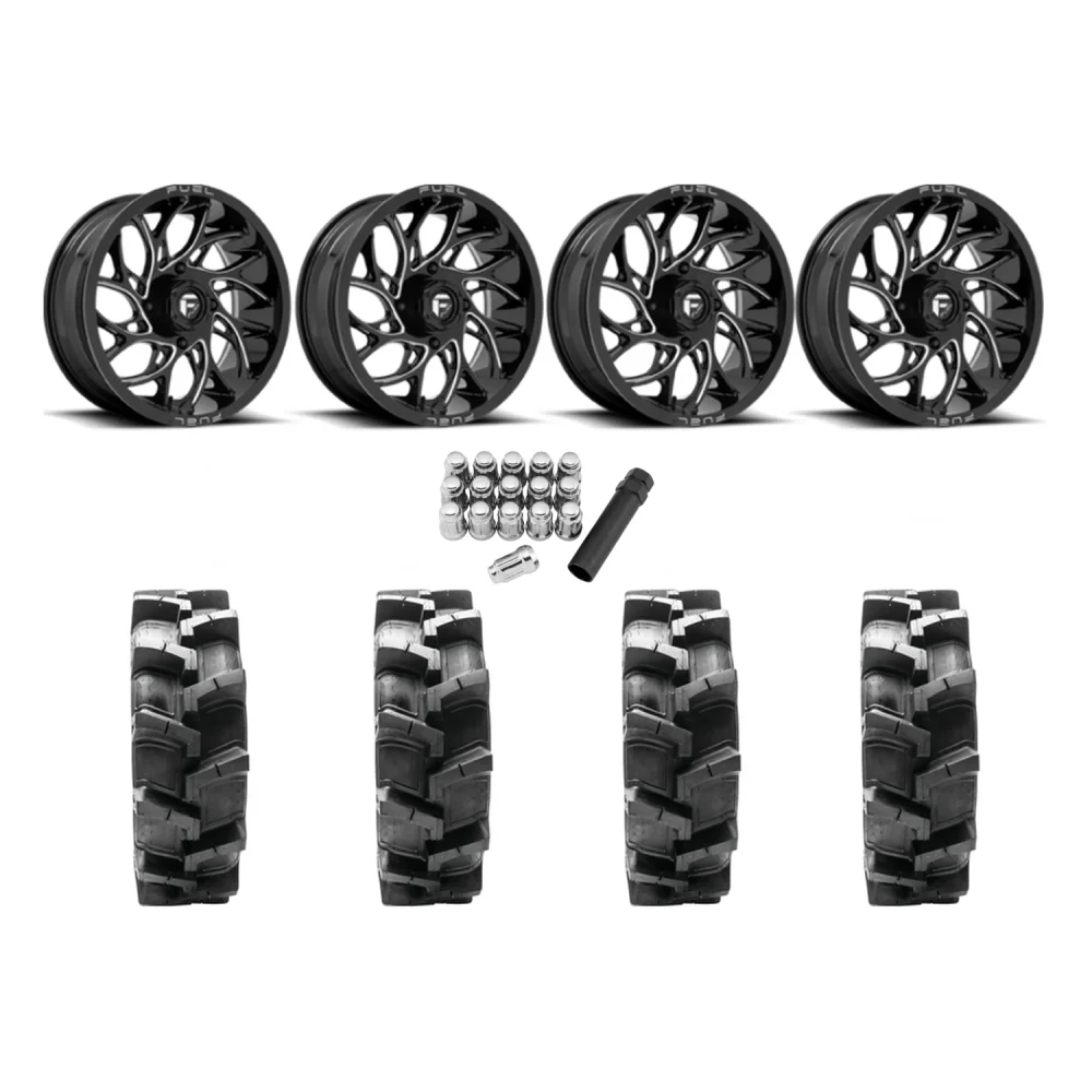 Quadboss QBT680 38x9.5-24 Tires on Fuel Runner Wheels, complete kit