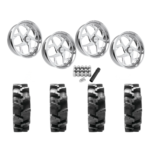 Quadboss QBT680 40x9.5-24 Tires on JTX Forged Bio Polished Wheels