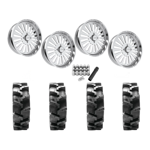 Quadboss QBT680 40x9.5-24 Tires on JTX Forged Cosmo Polished Wheels