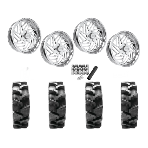 Quadboss QBT680 38x9.5-24 Tires on JTX Forged Dao Polished Wheels