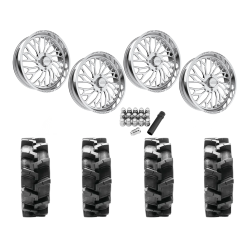 Quadboss QBT680 38x9.5-24 Tires on JTX Forged Lotus Polished Wheels