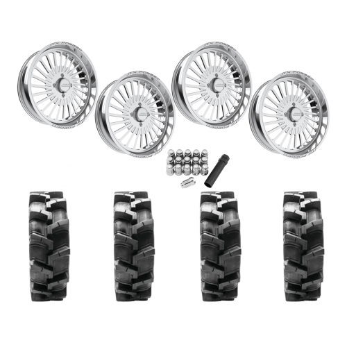 Quadboss QBT680 38x9.5-24 Tires on JTX Forged Reaper Polished Wheels