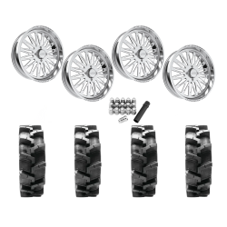 Quadboss QBT680 38x9.5-24 Tires on JTX Forged Schizo Polished Wheels