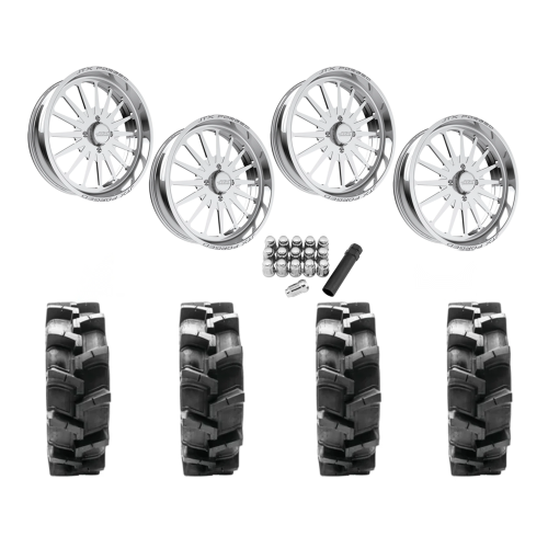 Quadboss QBT680 38x9.5-24 Tires on JTX Forged Silencer Polished Wheels