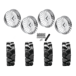Quadboss QBT680 38x9.5-24 Tires on JTX Forged Stiletto Polished Wheels