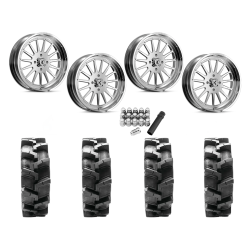 Quadboss QBT680 38x9.5-24 Tires on KG1 Forged KU016 Rays Polished Wheels