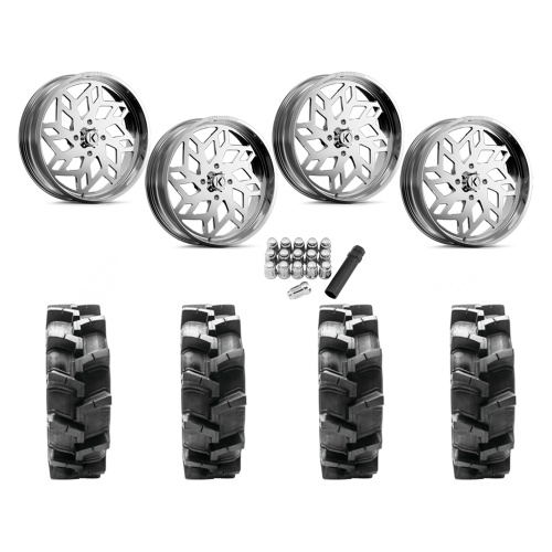 Quadboss QBT680 40x9.5-24 Tires on KG1 Forged KU021 Kreator Polished Wheels