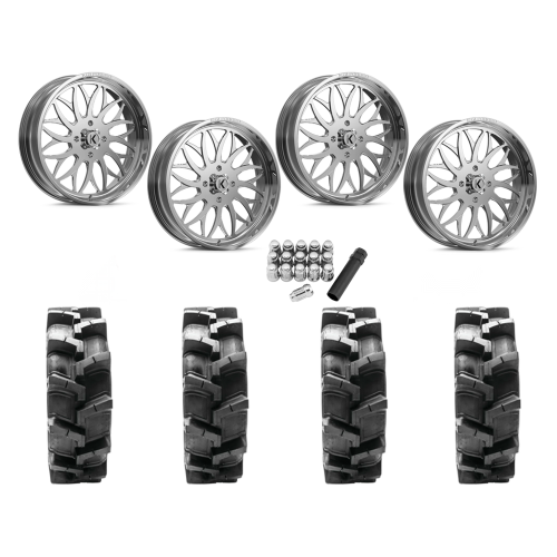 Quadboss QBT680 38x9.5-24 Tires on KG1 Forged KU022 Galactic Polished Wheels