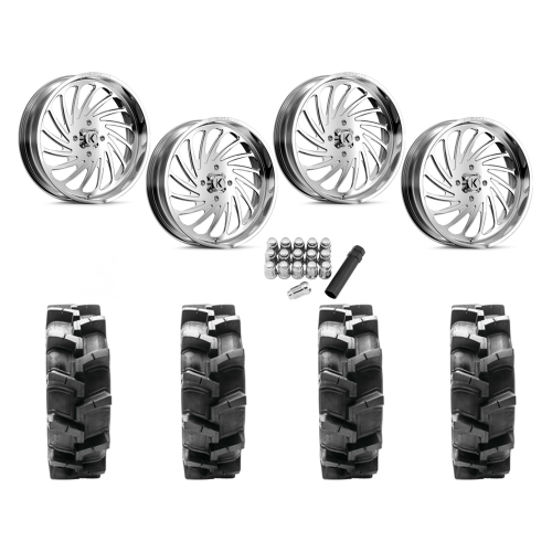 Quadboss QBT680 40x9.5-24 Tires on KG1 Forged KU023 Bender Polished Wheels Quadboss QBT680 40x9.5-24 Tires on KG1 Forged KU023 Bender Polished Wheels