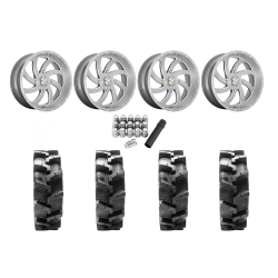 Quadboss QBT680 33x9.5-18 Tires on MSA M36 Switch Brushed Titanium Wheels