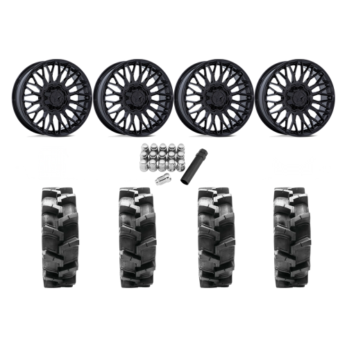 Quadboss QBT680 36x9.5-20 Tires on MSA M50 Clubber Gloss Black Wheels