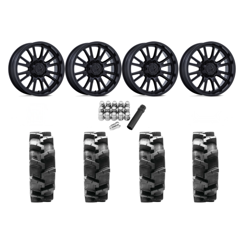 Quadboss QBT680 36x9.5-20 Tires on MSA M51 Thunderlips Matte Black Wheels