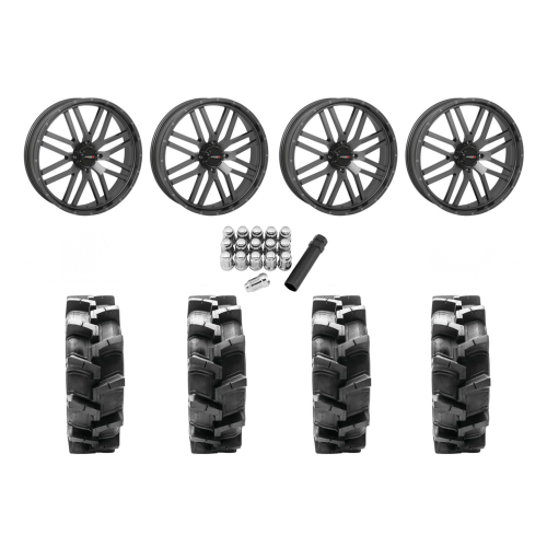 Quadboss QBT680 40x9.5-24 Tires on ST-3 Grey Wheels