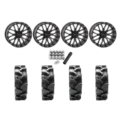 Quadboss QBT680 33x9.5-18 Tires on ST-3 Matte Black Wheels