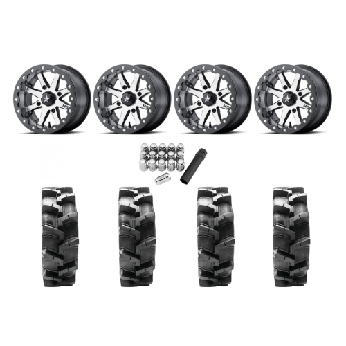 Quadboss QBT680 29x9.5-14 Tires on MSA M21 Lok Beadlock Wheels