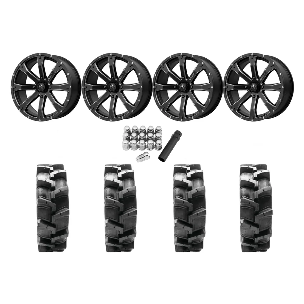 Quadboss QBT680 35x9.5-18 Tires on MSA M42 Bounty Wheels, complete kit