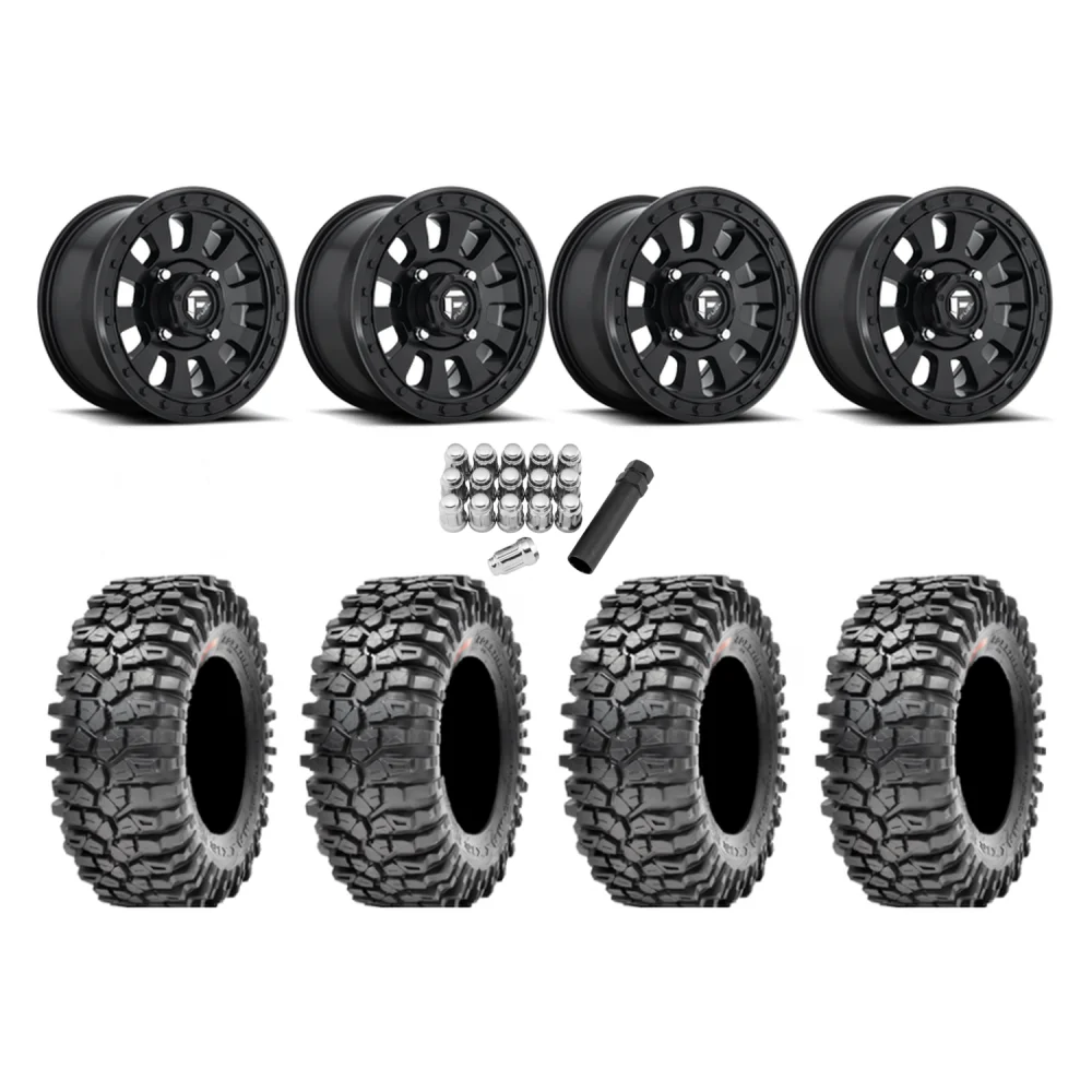 Maxxis Roxxzilla ML7 (Competition Compound) 32x10-15 Tires on Fuel Tactic Matte Black Wheels, complete kit