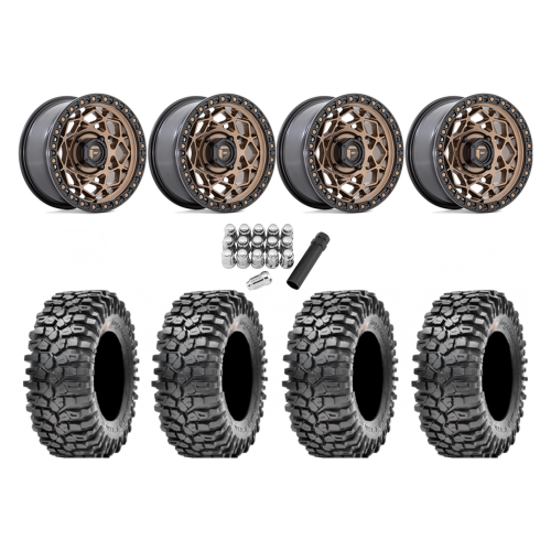 Maxxis Roxxzilla ML7 (Competition Compound) 32x10-15 Tires on Fuel Unit Matte Bronze Wheels
