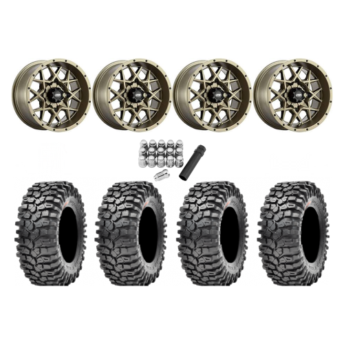 Maxxis Roxxzilla ML7 (Competition Compound) 35x10-15 Tires on ITP Hurricane Bronze Wheels Maxxis Roxxzilla ML7 (Competition Compound) 35x10-15 Tires on ITP Hurricane Bronze Wheels