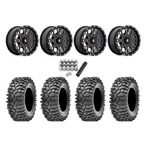 Maxxis Roxxzilla ML7 (Competition Compound) 32x10-15 Tires on MSA M45 Portal Milled Wheels Maxxis Roxxzilla ML7 (Competition Compound) 32x10-15 Tires on MSA M45 Portal Milled Wheels