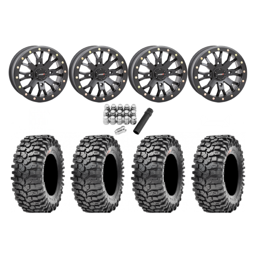 Maxxis Roxxzilla ML7 (Standard Compound) 30x10-14 Tires on SB-4 Matte Black Beadlock Wheels