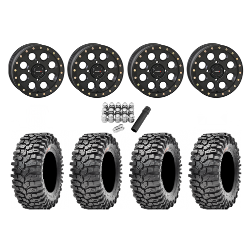 Maxxis Roxxzilla ML7 (Competition Compound) 32x10-15 Tires on SB-7 Matte Black Beadlock Wheels