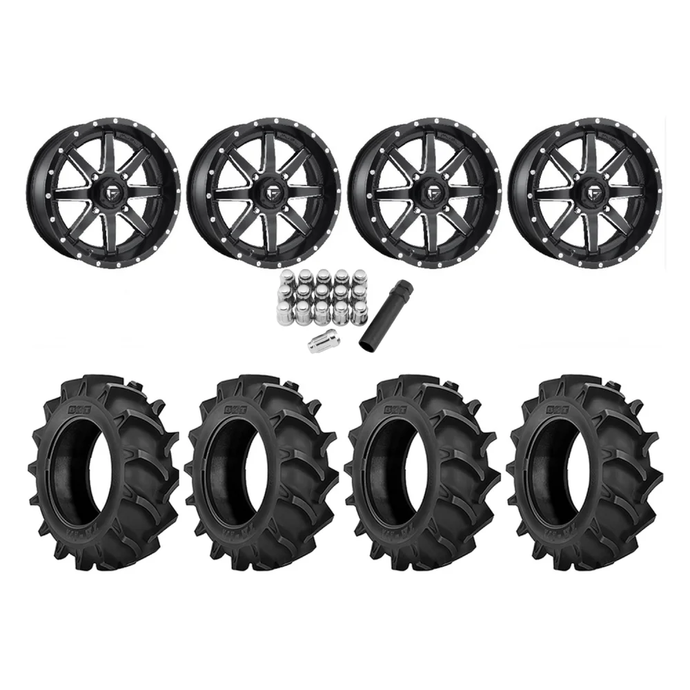 BKT TR 171 33x9.5-16 Tires on Fuel Maverick Wheels, complete kit