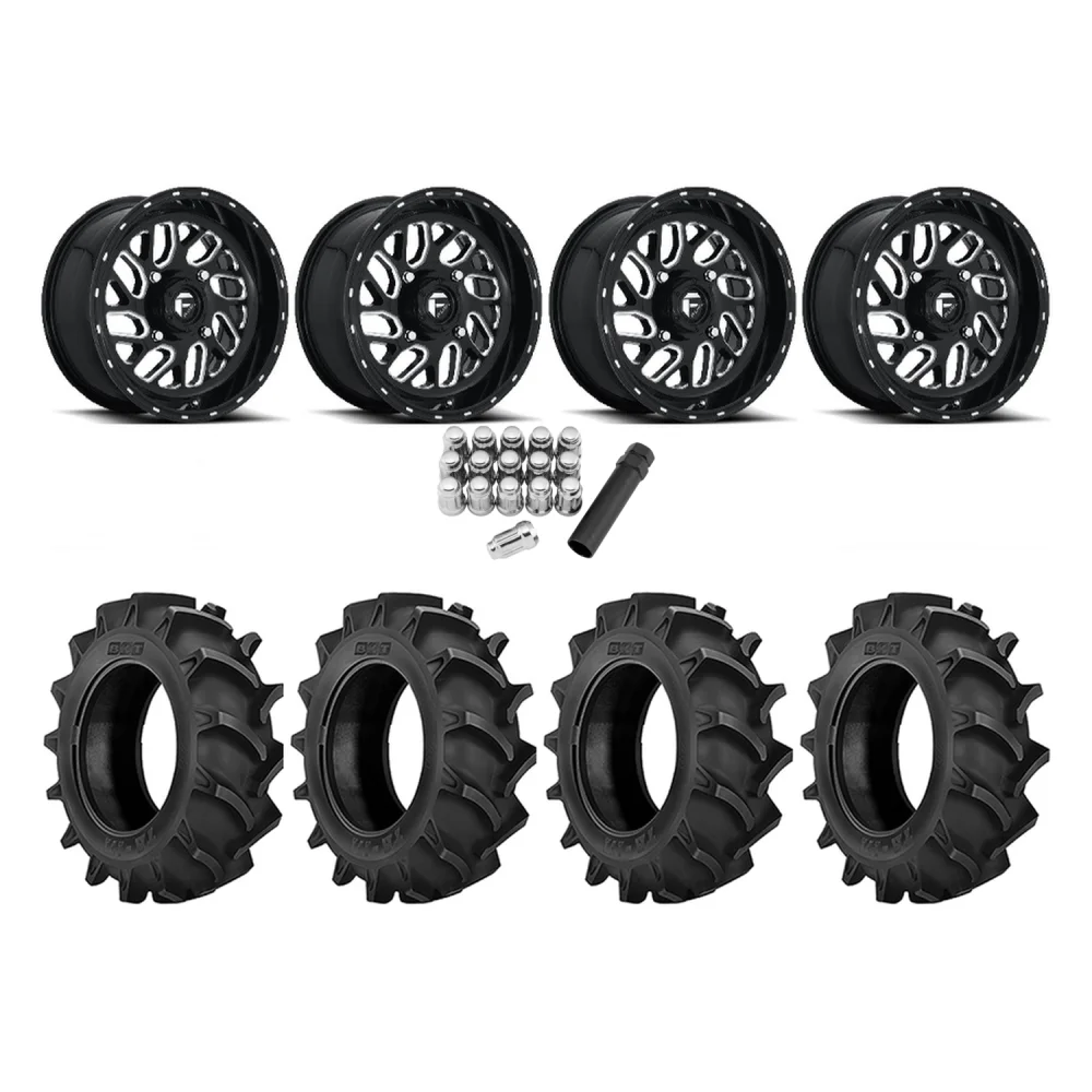 BKT TR 171 33x9.5-16 Tires on Fuel Triton Wheels, complete kit