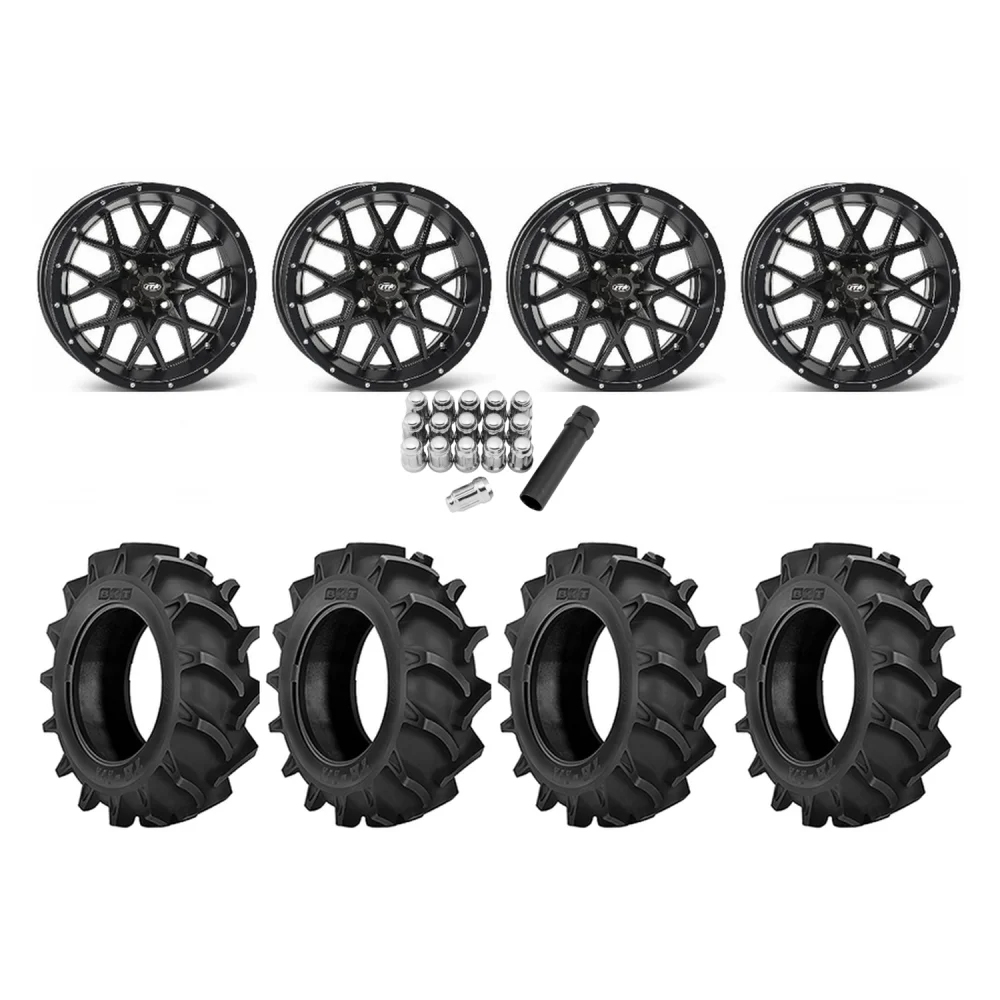 BKT TR 171 33x9.5-16 Tires on ITP Hurricane Wheels, complete kit