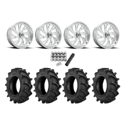 BKT TR 171 40x8.3-24 Tires on Fuel Kompressor Polished Wheels