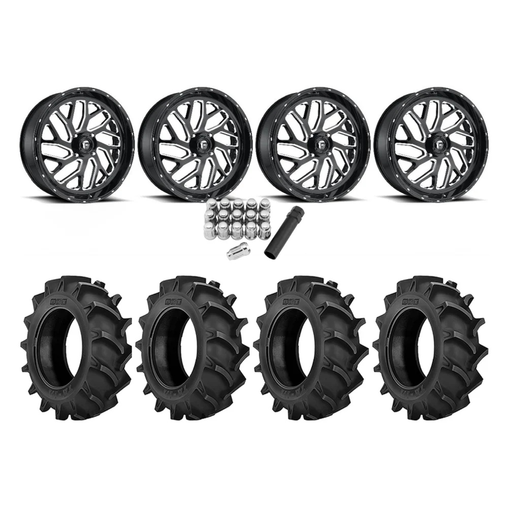 BKT TR 171 35x8.3-20 Tires on Fuel Triton Wheels, complete kit