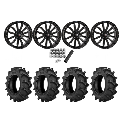 BKT TR 171 37x9.5-20 Tires on HL21 Gloss Black Wheels