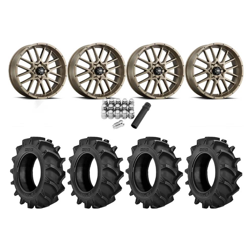BKT TR 171 35x8.3-20 Tires on ITP Hurricane Bronze Wheels, complete kit
